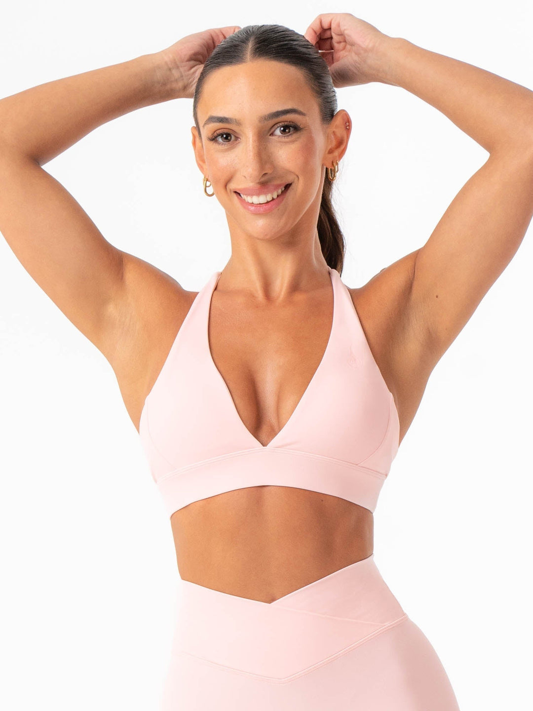 NKD Halter Sports Bra - Pink Musk Clothing Ryderwear 