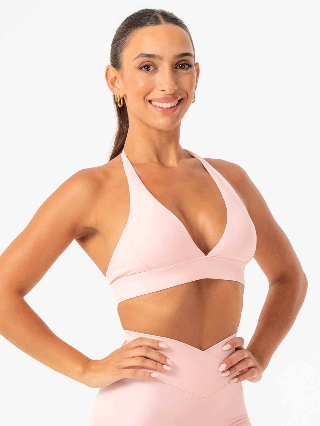 NKD Halter Sports Bra - Pink Musk Clothing Ryderwear 