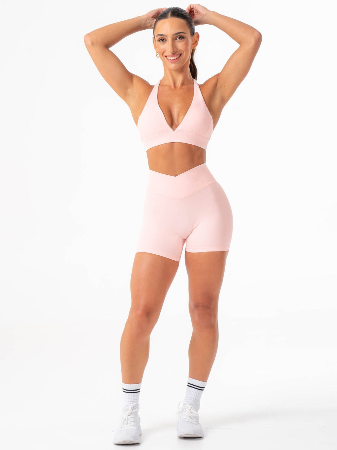 NKD Halter Sports Bra - Pink Musk Clothing Ryderwear 