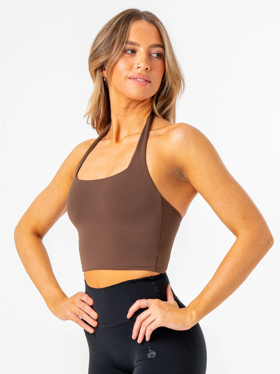 NKD Halter Tank - Chocolate Clothing Ryderwear 