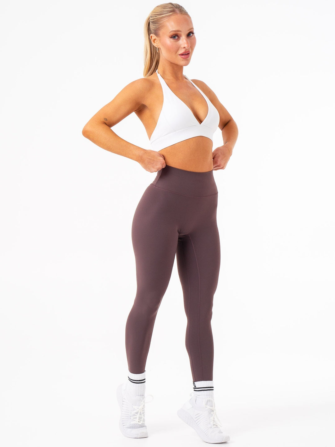 NKD High Waisted Leggings - Plum Clothing Ryderwear 