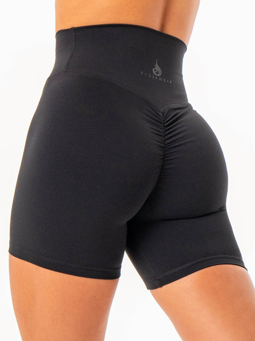 NKD High Waisted Scrunch Shorts Black