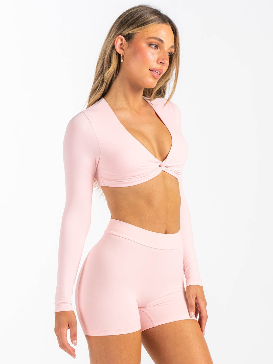 NKD Knot Long Sleeve Top - Pink Musk Clothing Ryderwear 