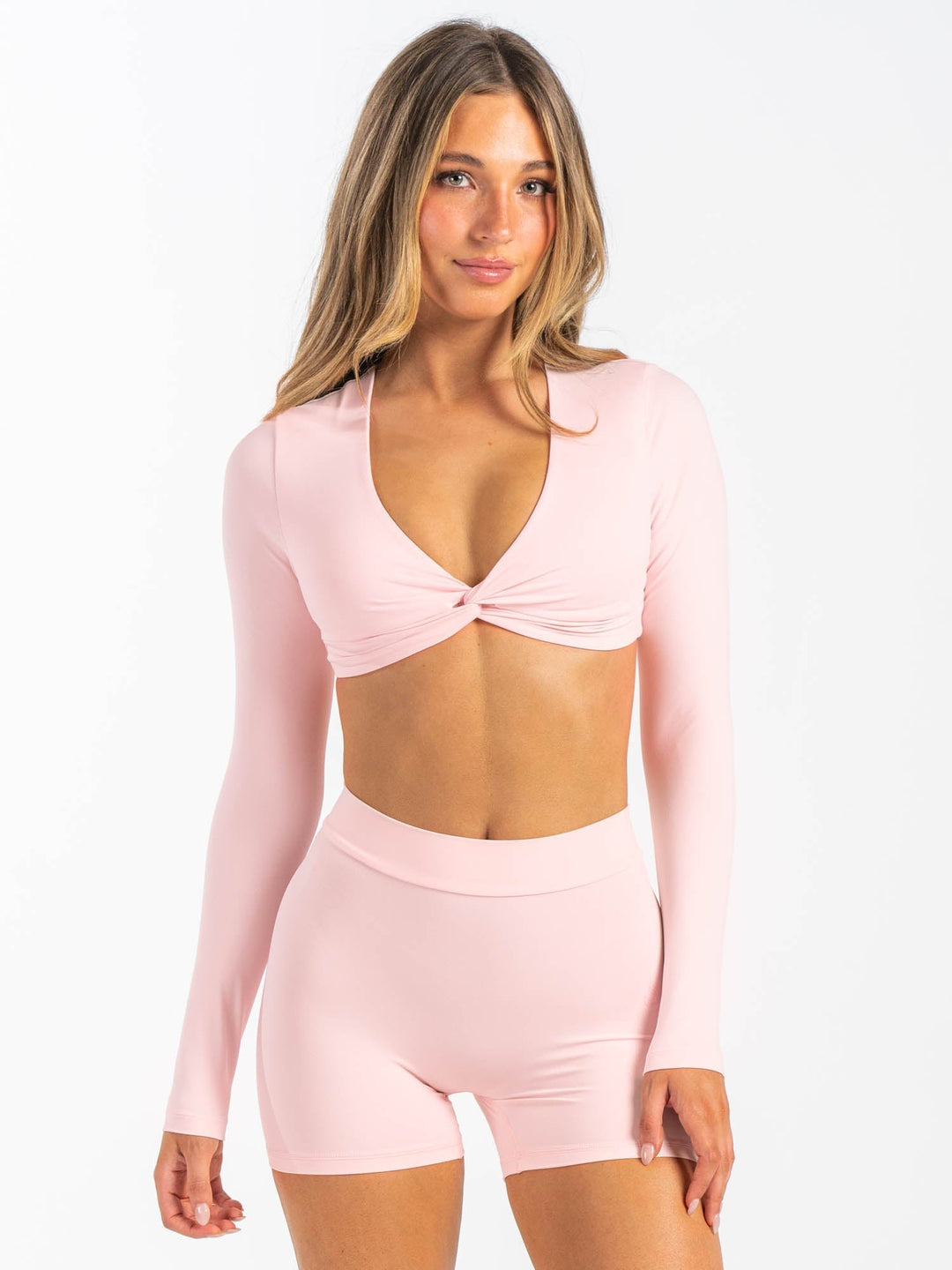 NKD Knot Long Sleeve Top - Pink Musk Clothing Ryderwear 