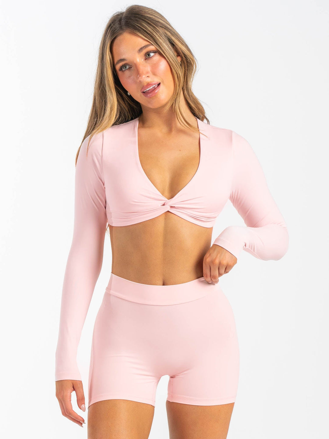 NKD Knot Long Sleeve Top - Pink Musk Clothing Ryderwear 