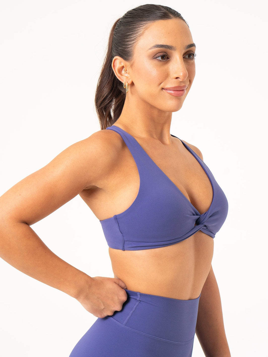 NKD Knot Sports Bra - Indigo Clothing Ryderwear 