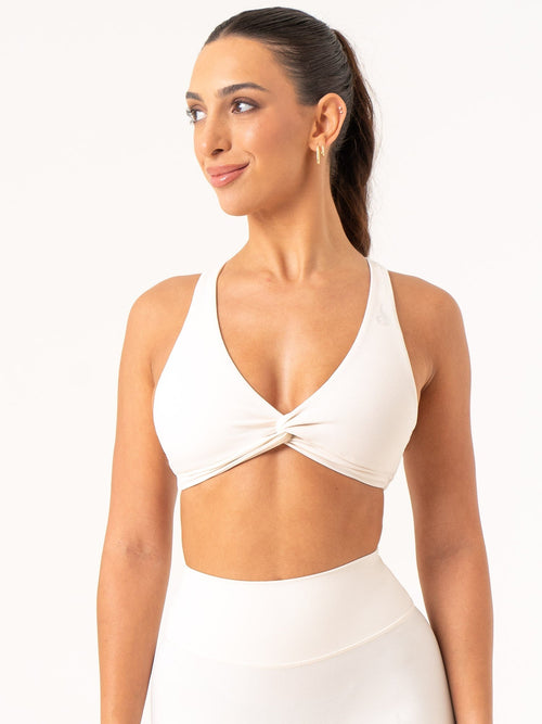 NKD Knot Sports Bra Off White