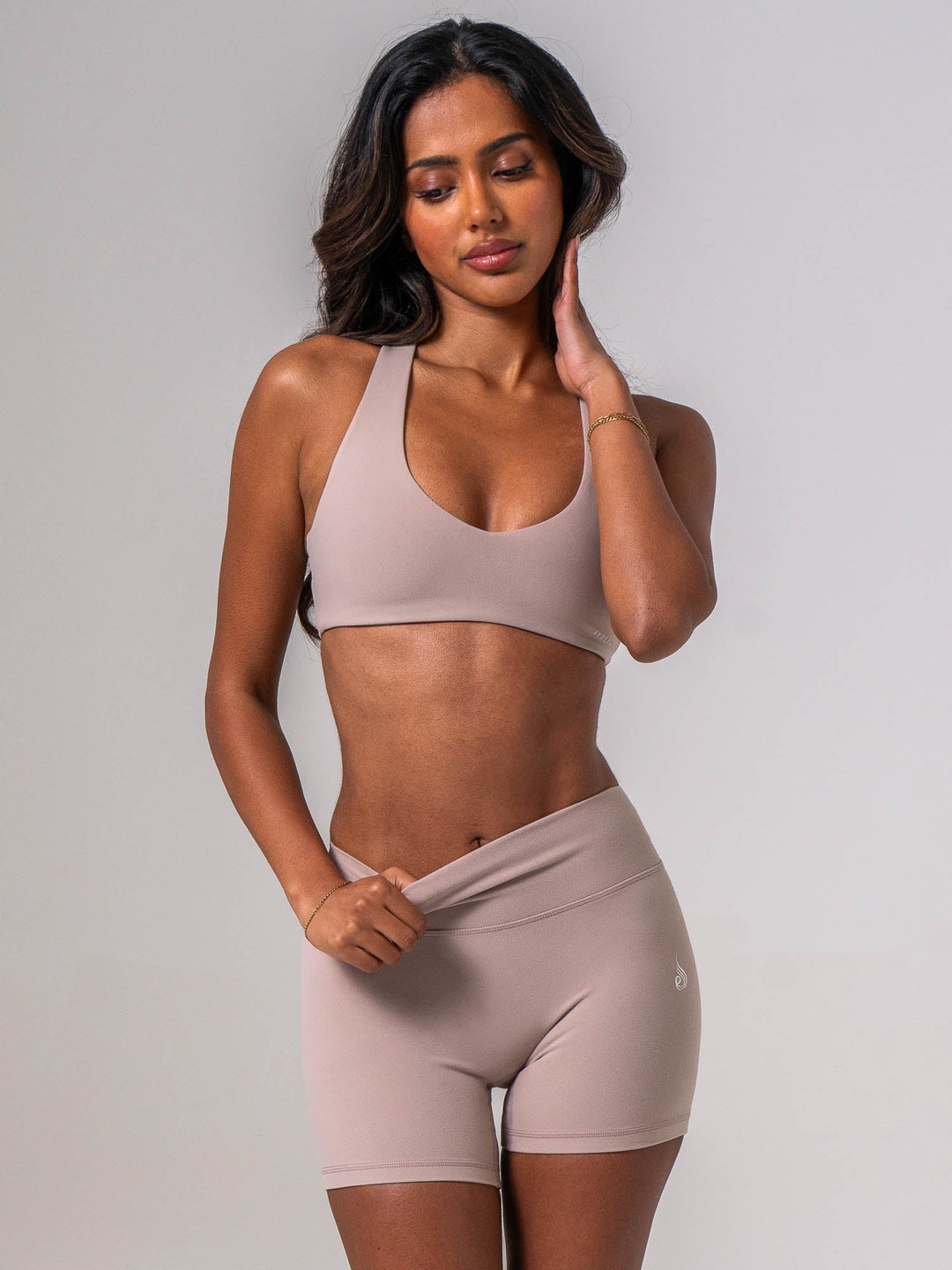 NKD Luxe V Neck Bra - Almond Clothing Ryderwear 