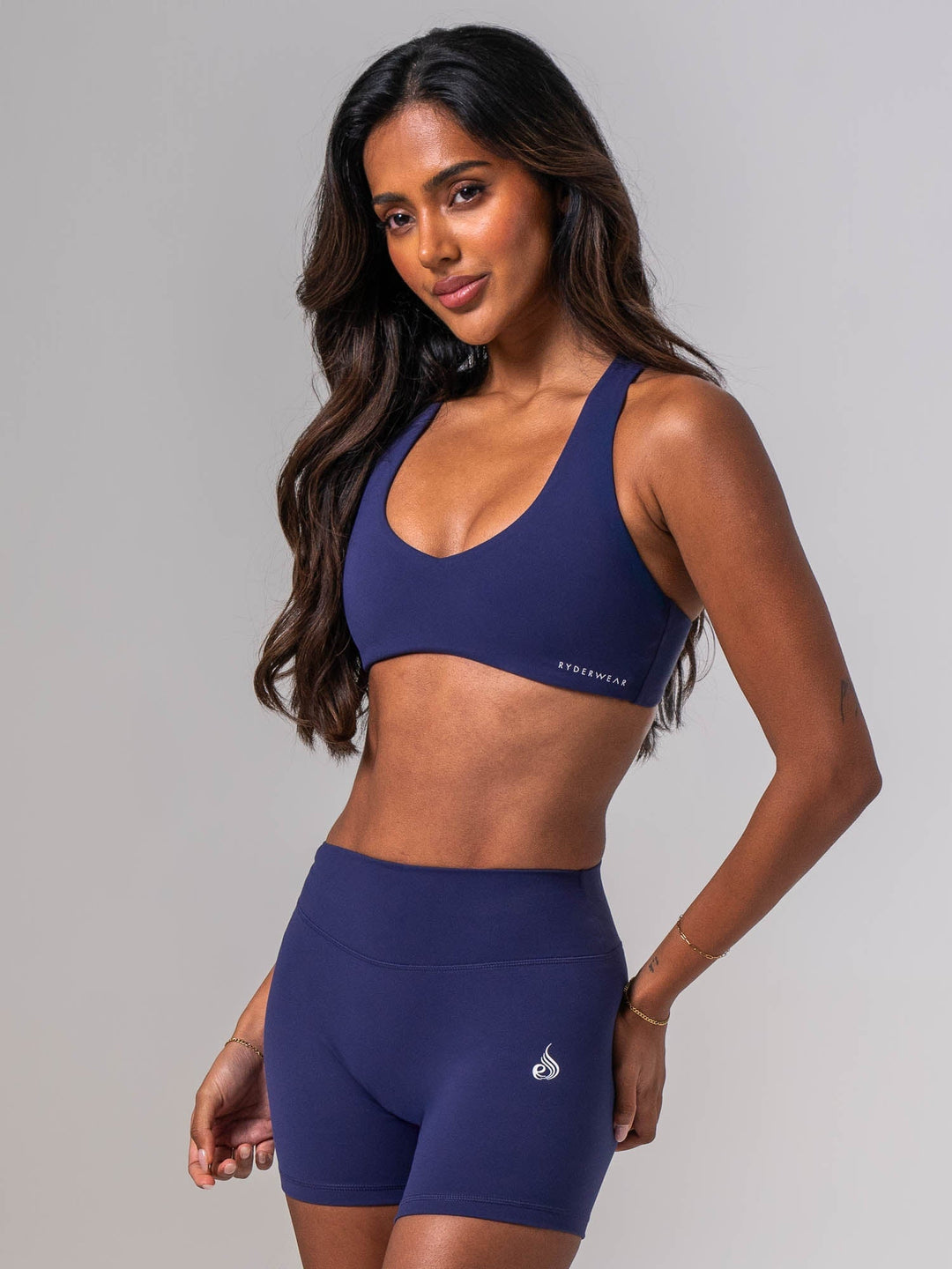NKD Luxe V Neck Bra - Navy Clothing Ryderwear 