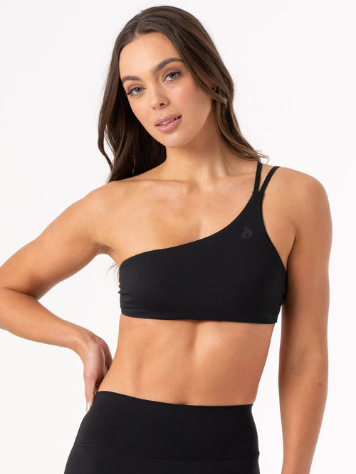 NKD One Shoulder Sports Bra Black