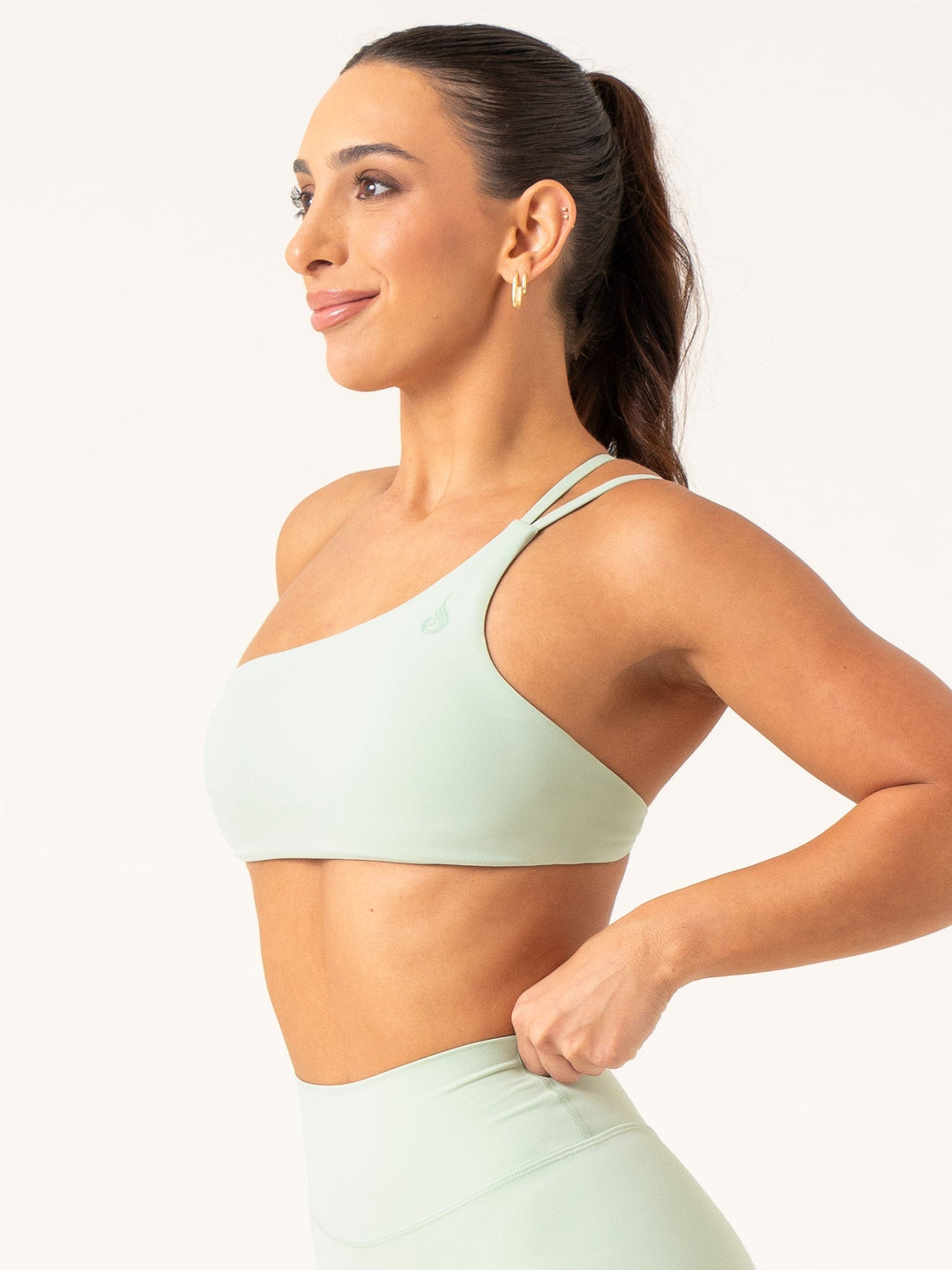 NKD One Shoulder Sports Bra - Cucumber Clothing Ryderwear 