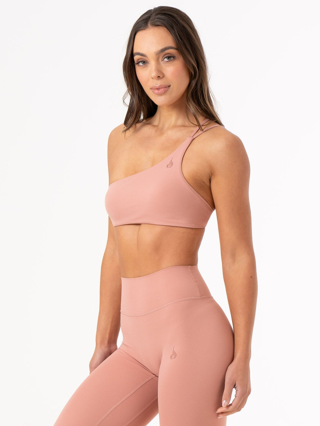 NKD One Shoulder Sports Bra - Dusty Pink Clothing Ryderwear 