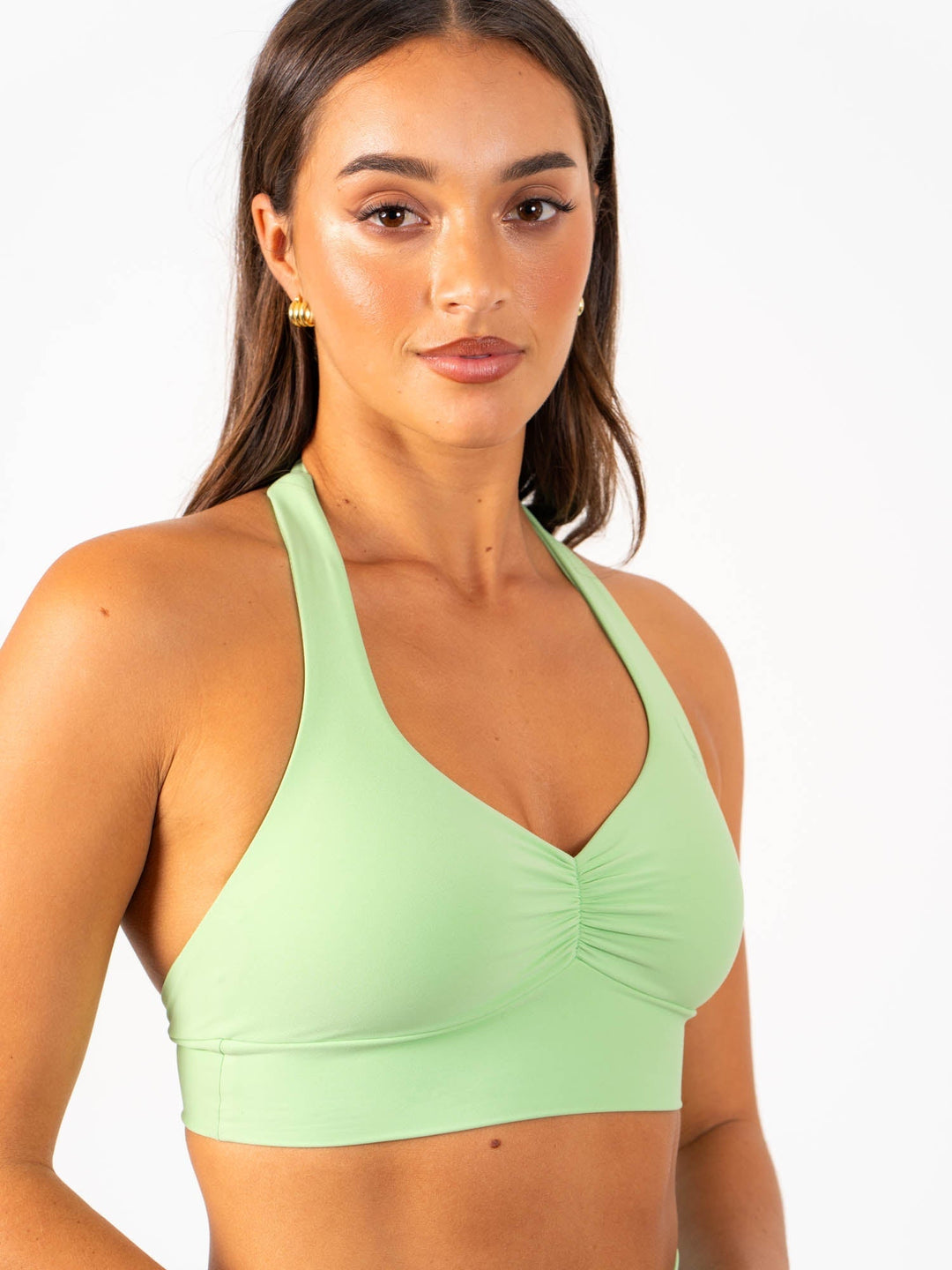 NKD Scrunch Halter Bra - Green Glow Clothing Ryderwear 