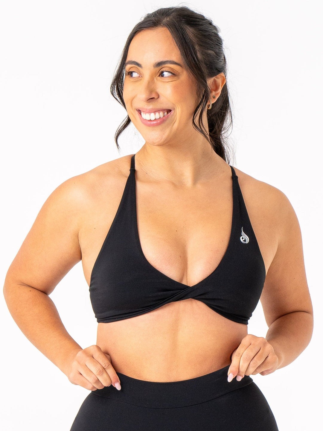 NKD Twist Sports Bra - Black Clothing Ryderwear 