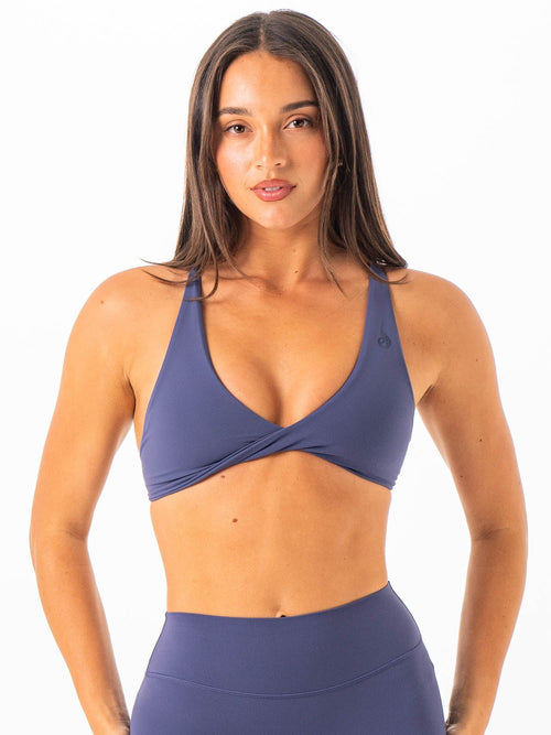 NKD Twist Sports Bra Blue Steel