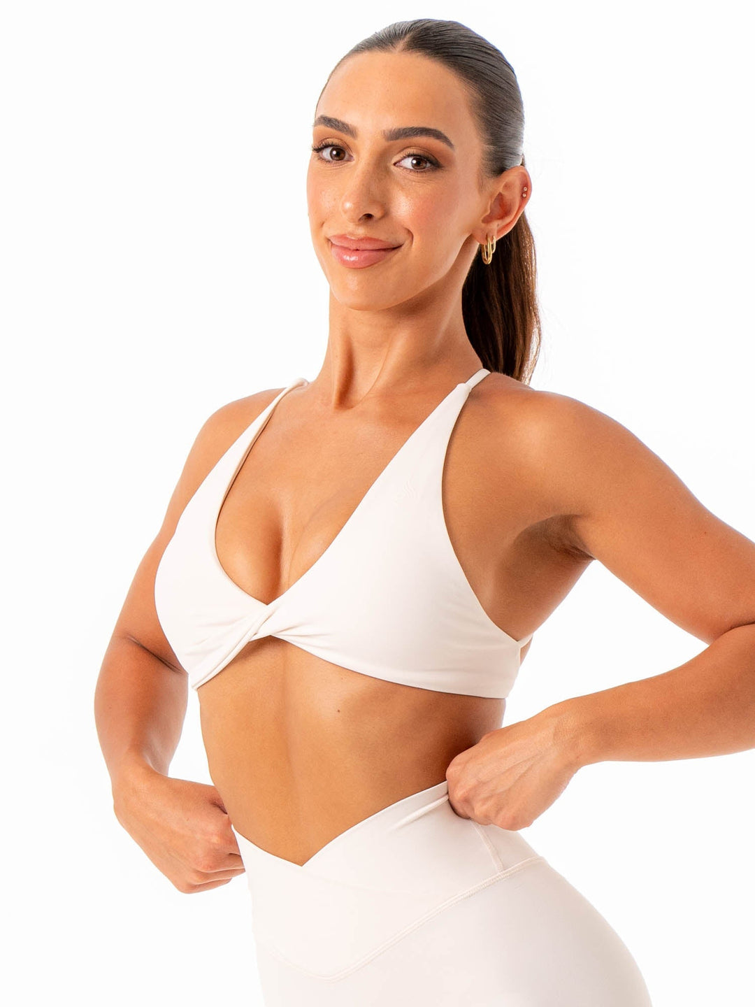 NKD Twist Sports Bra - Off White Clothing Ryderwear 