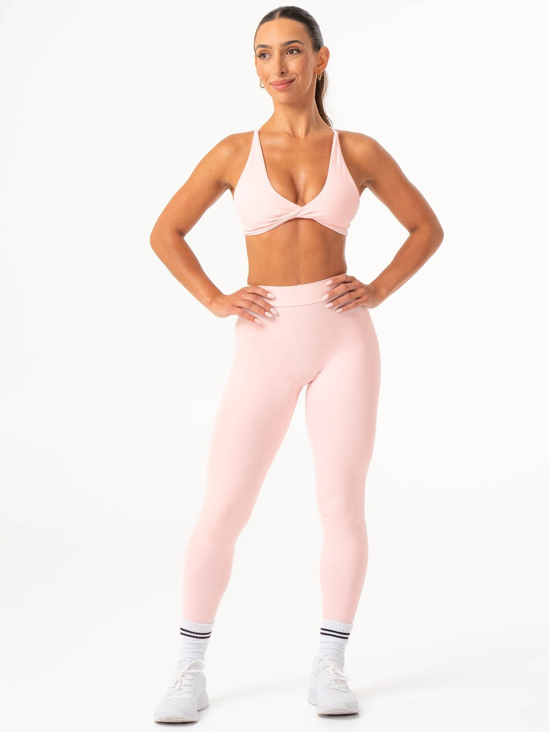 NKD Twist Sports Bra - Pink Musk Clothing Ryderwear Staging AU 