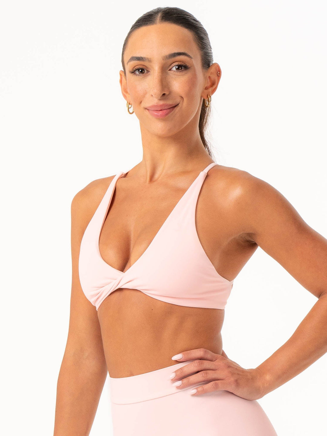 NKD Twist Sports Bra - Pink Musk Clothing Ryderwear Staging AU 