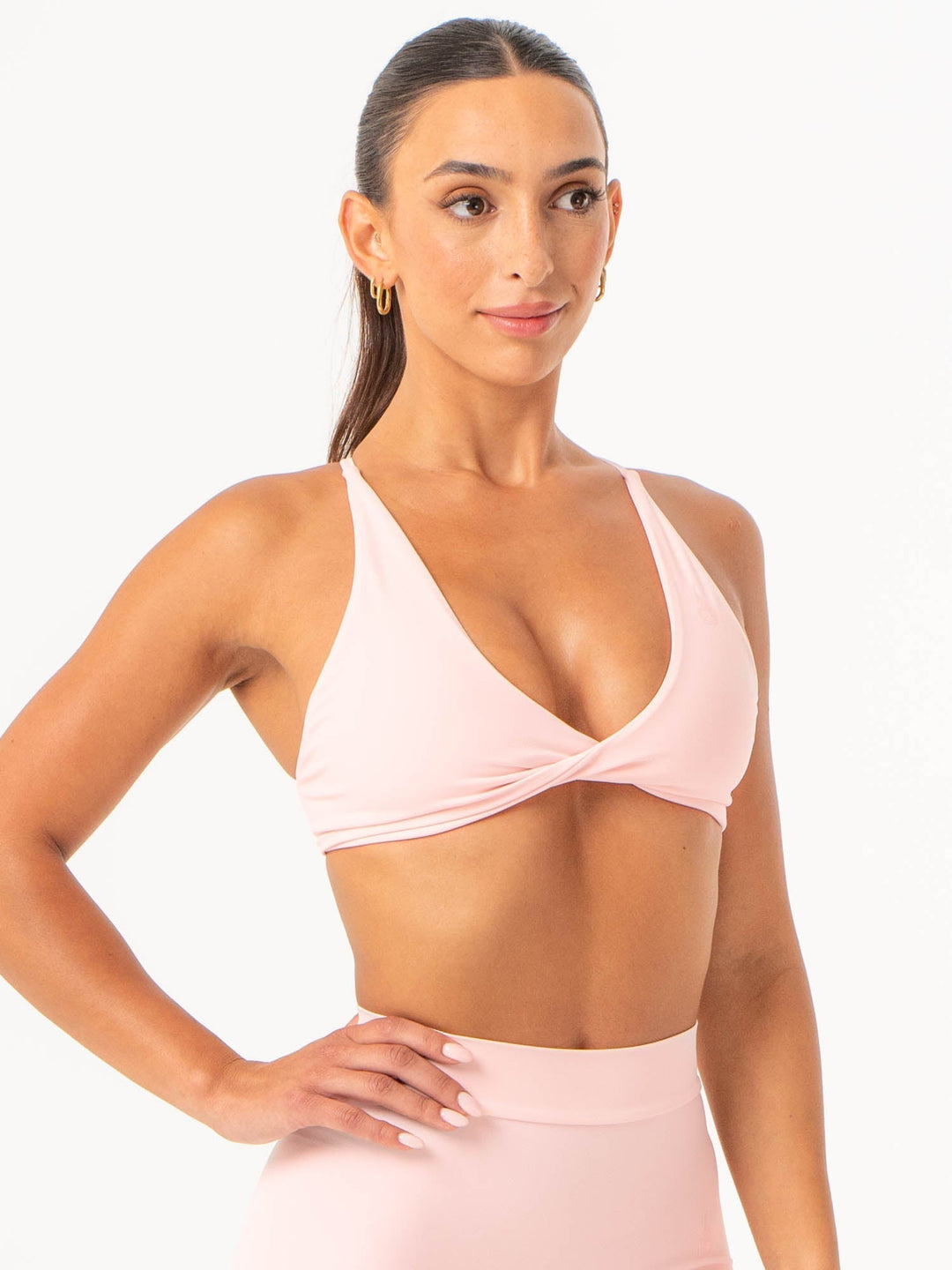 NKD Twist Sports Bra - Pink Musk Clothing Ryderwear Staging AU 