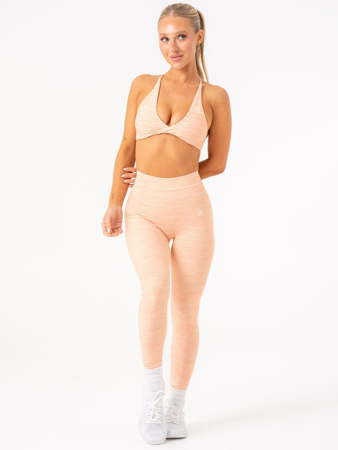 NKD V Scrunch Leggings - Blush Marl Clothing Ryderwear 