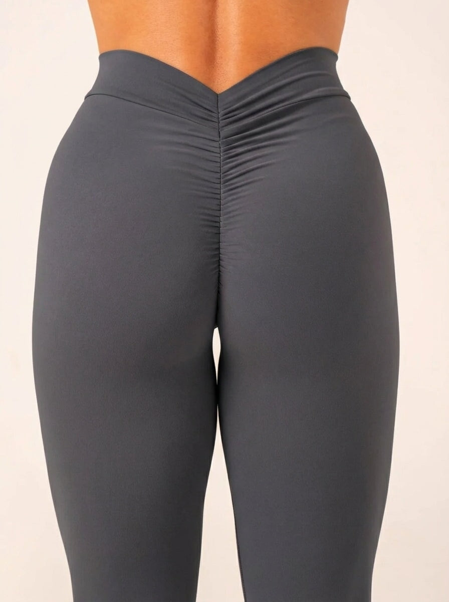 NKD V Scrunch Leggings - Charcoal Clothing Ryderwear 