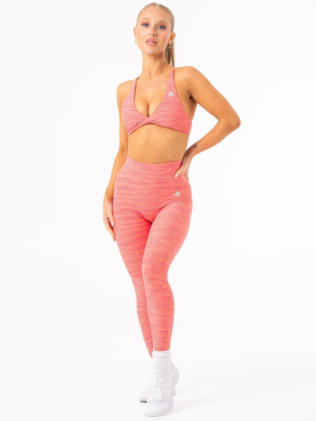 NKD V Scrunch Leggings - Coral Marl Clothing Ryderwear 