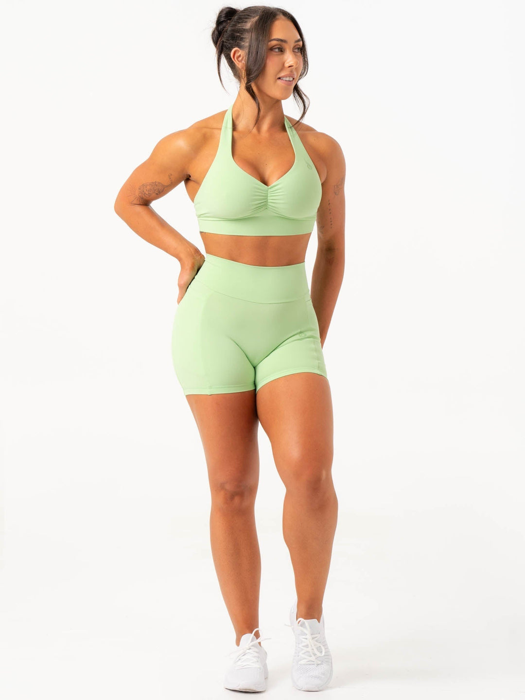 NKD V Scrunch Pocket Shorts - Green Glow Clothing Ryderwear 