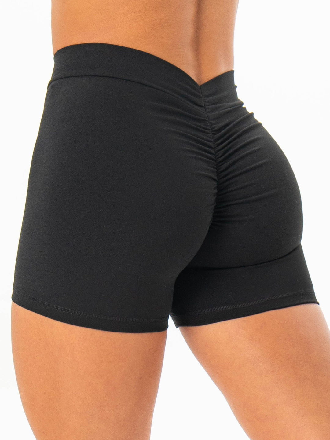 NKD V Scrunch Shorts - Black Clothing Ryderwear 