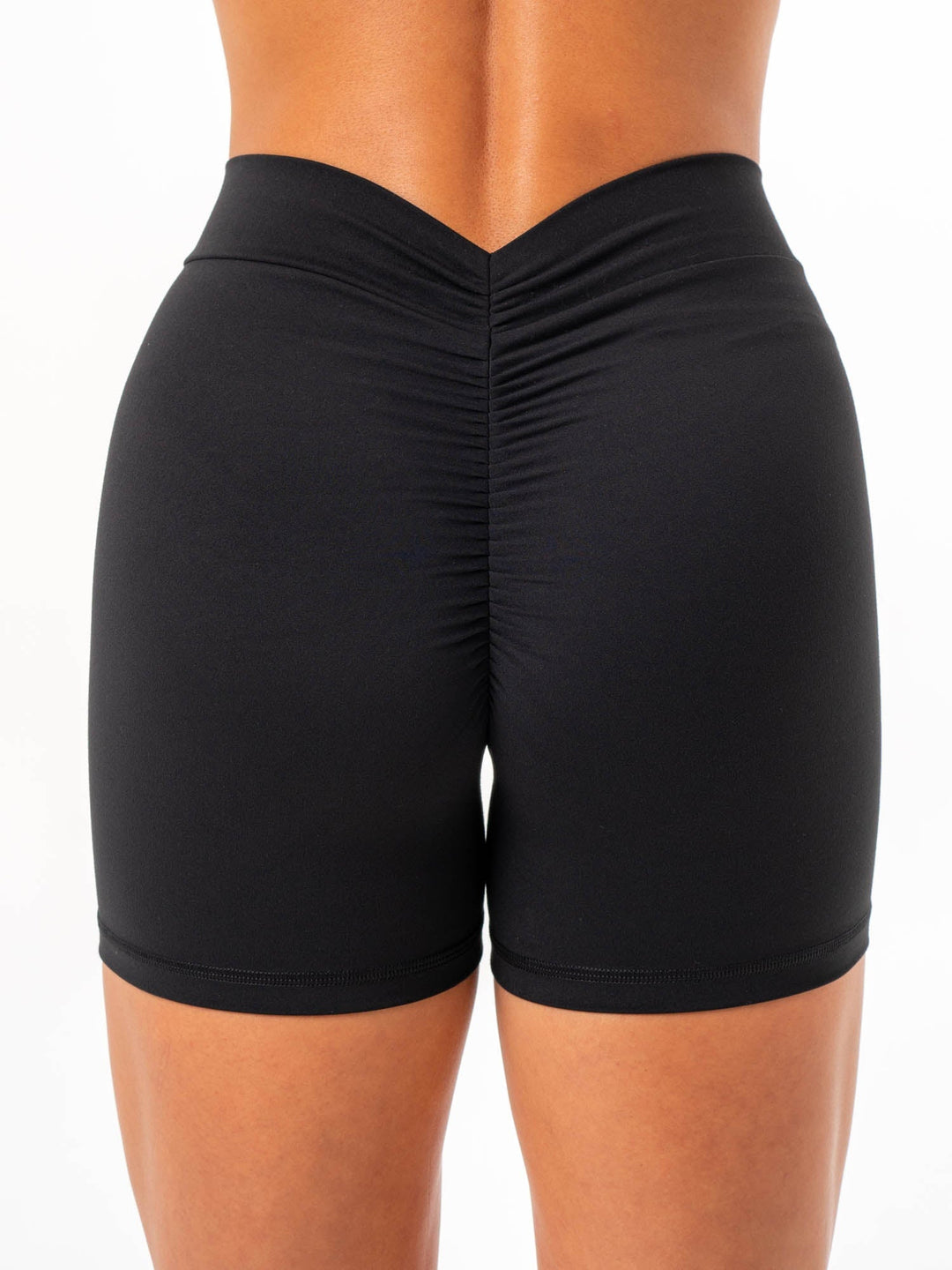 NKD V Scrunch Shorts - Black Clothing Ryderwear 
