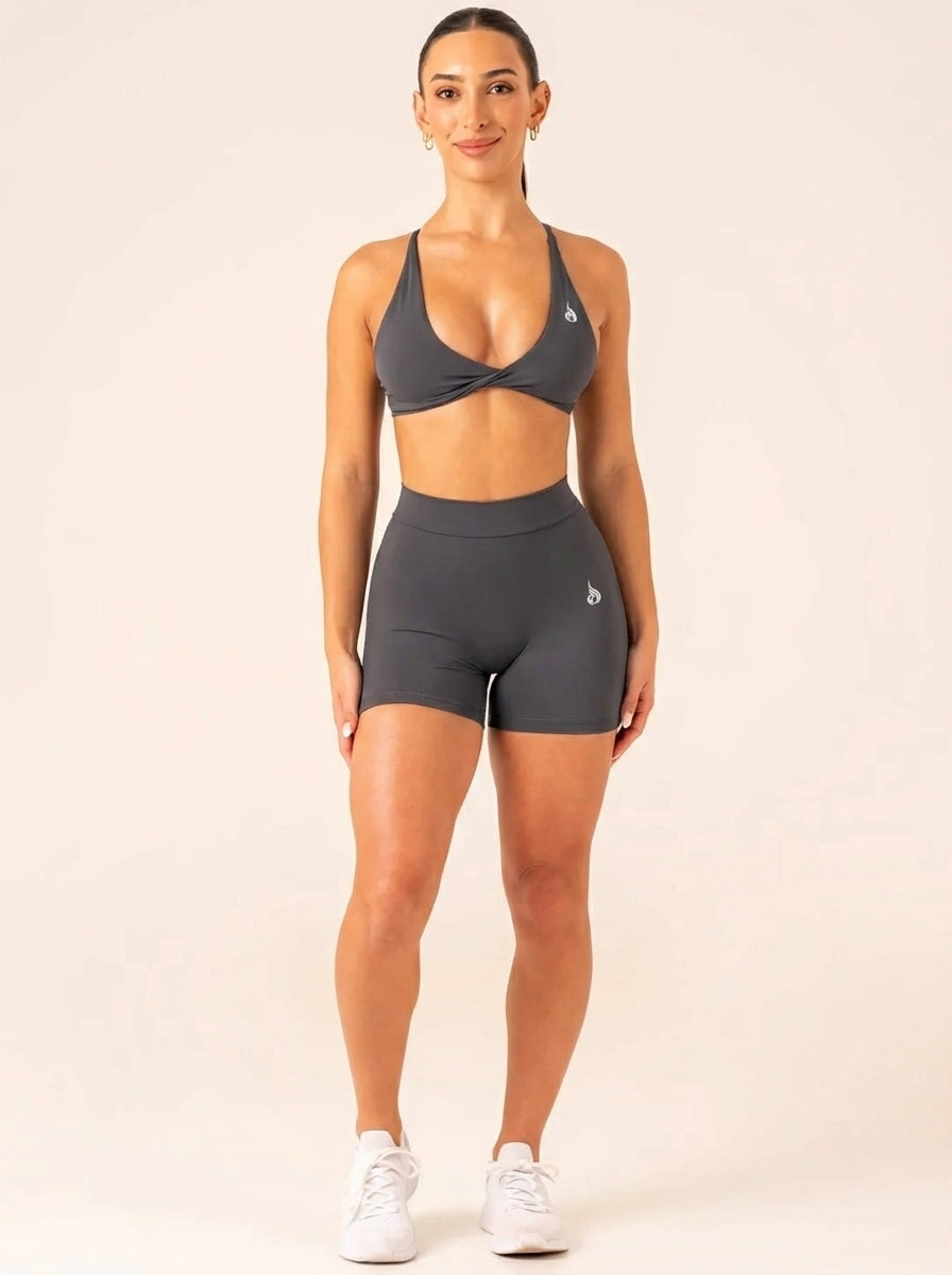NKD V Scrunch Shorts - Charcoal Clothing Ryderwear 