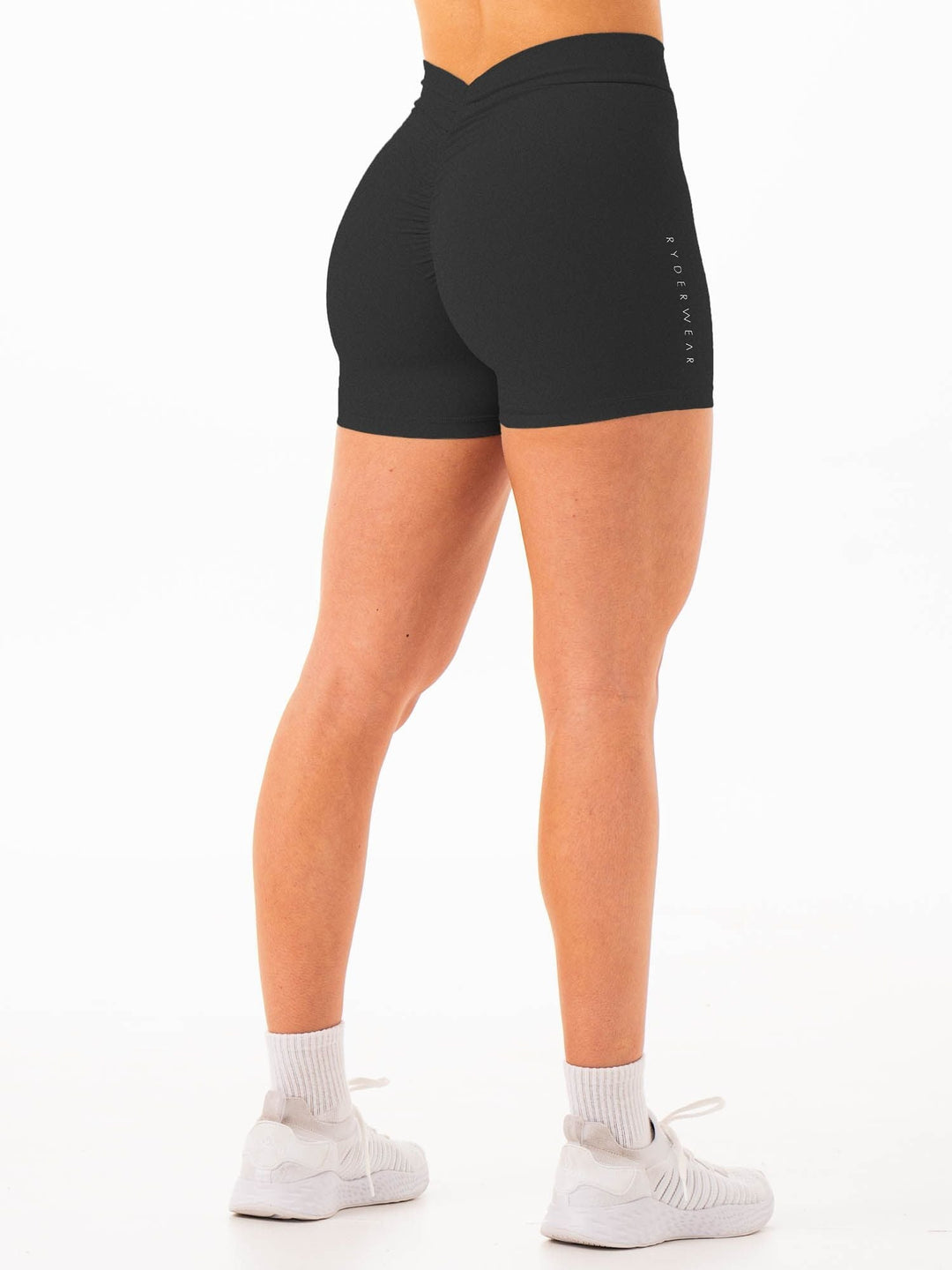 NKD V Scrunch Shorts - Faded Black Clothing Ryderwear 