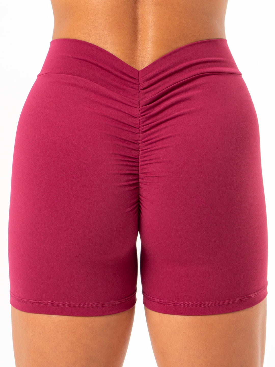 NKD V Scrunch Shorts - Wine Clothing Ryderwear 