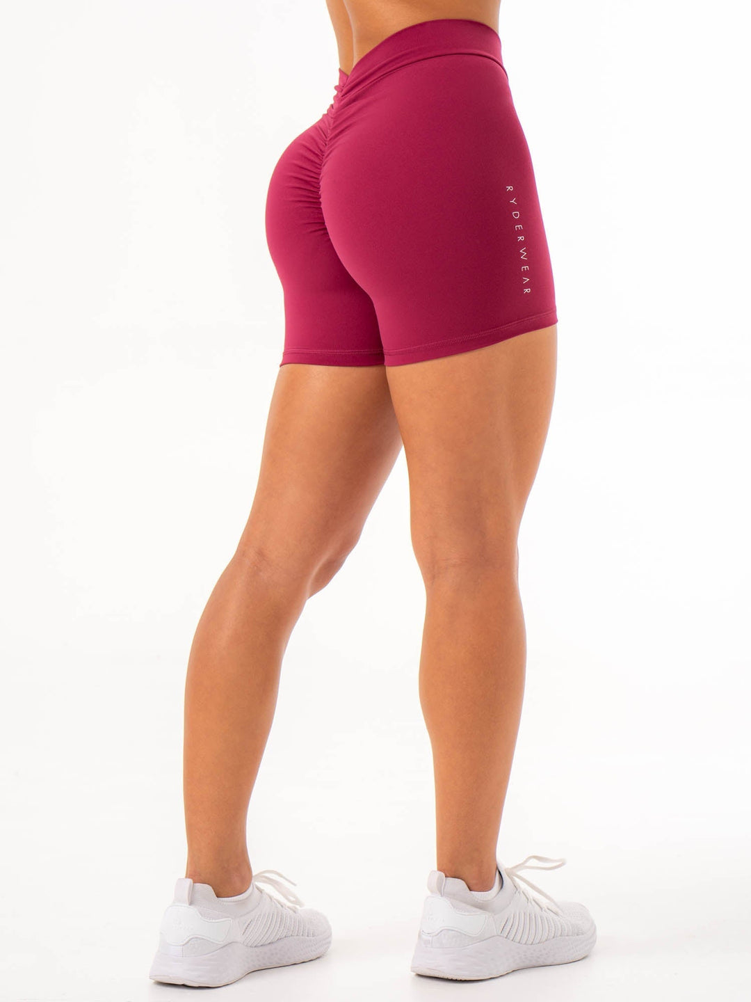 NKD V Scrunch Shorts - Wine Clothing Ryderwear 