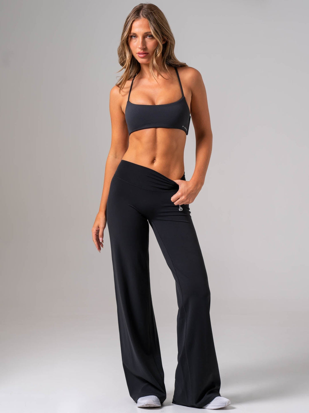 NKD Wide Leg Leggings - Black Clothing Ryderwear 