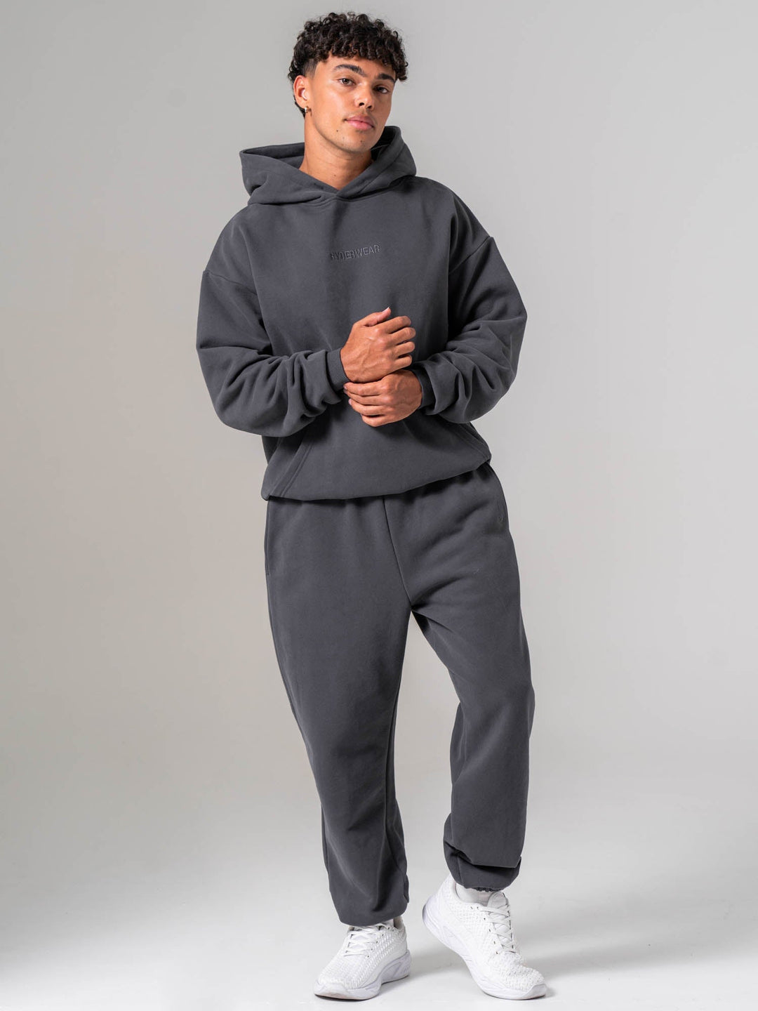 Plush Hoodie - Charcoal Clothing Ryderwear 