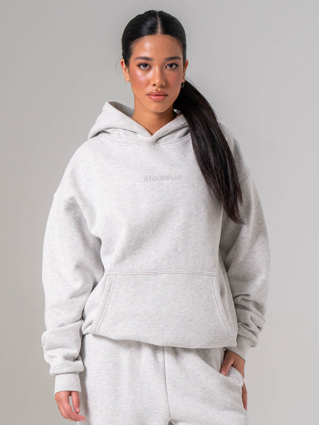 Plush Hoodie - Snow Marl Clothing Ryderwear 