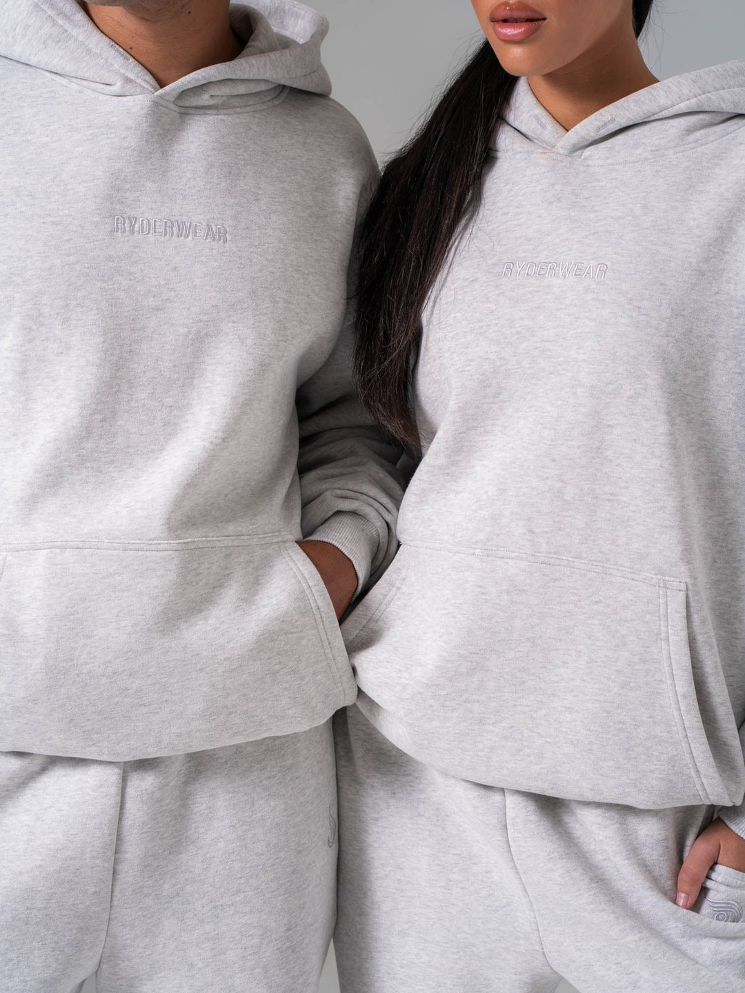 Plush Hoodie - Snow Marl Clothing Ryderwear 