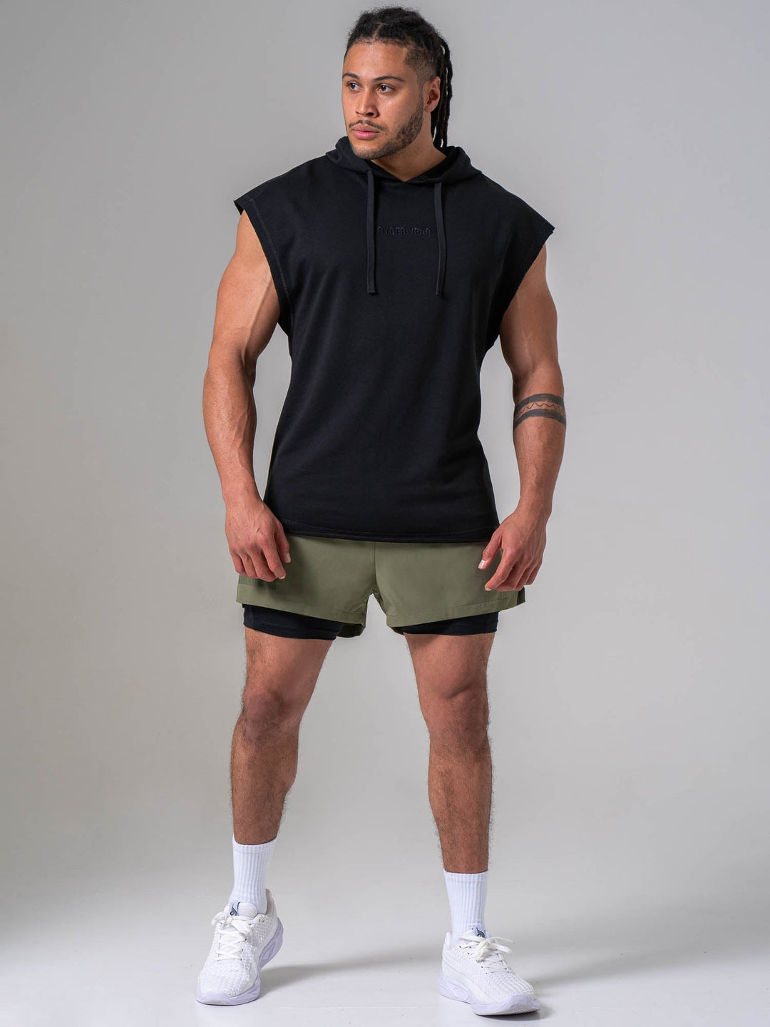 Pursuit Fleece Sleeveless Hoodie - Black Clothing Ryderwear 