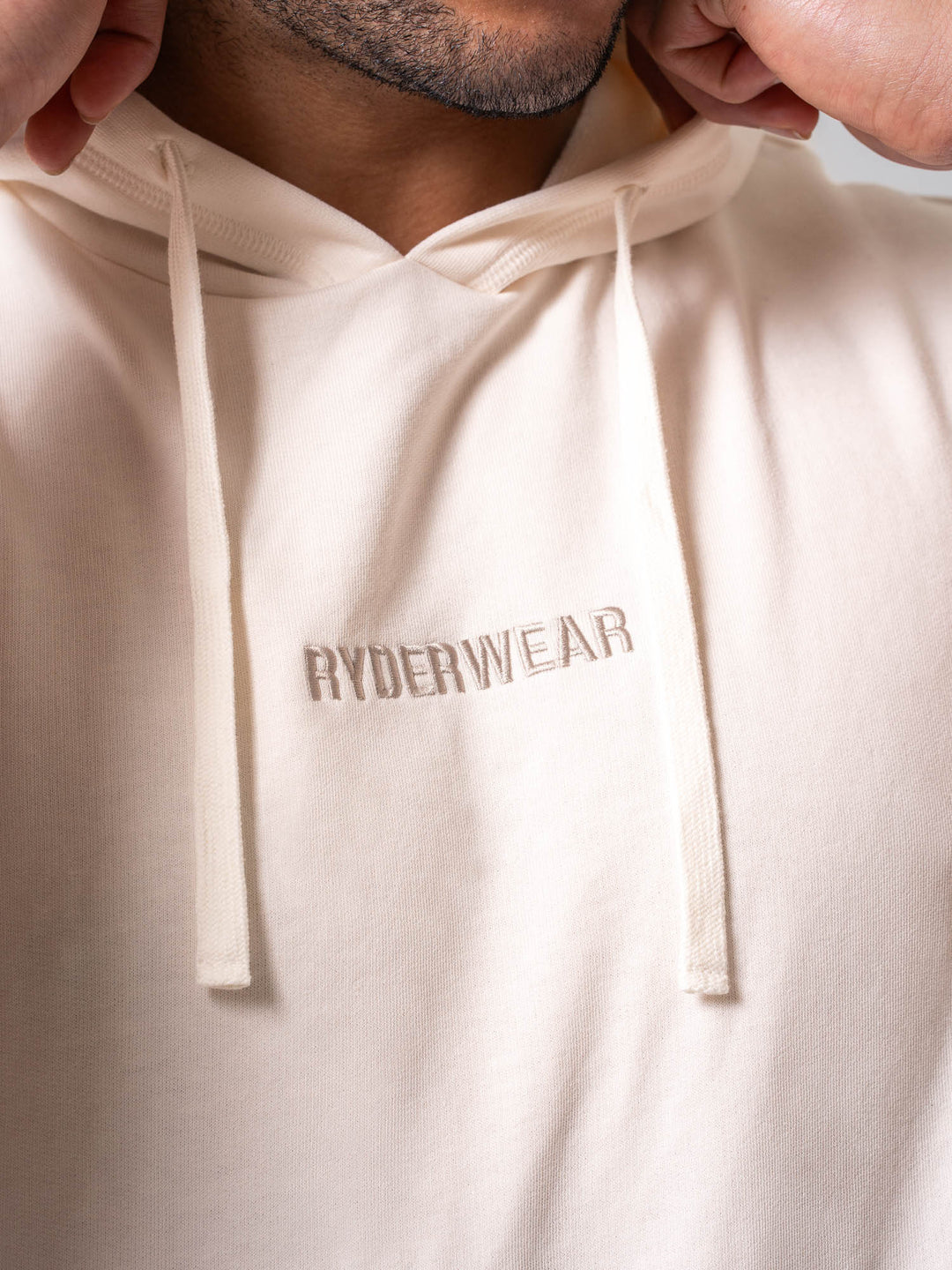 Pursuit Fleece Sleeveless Hoodie - Chalk Clothing Ryderwear 
