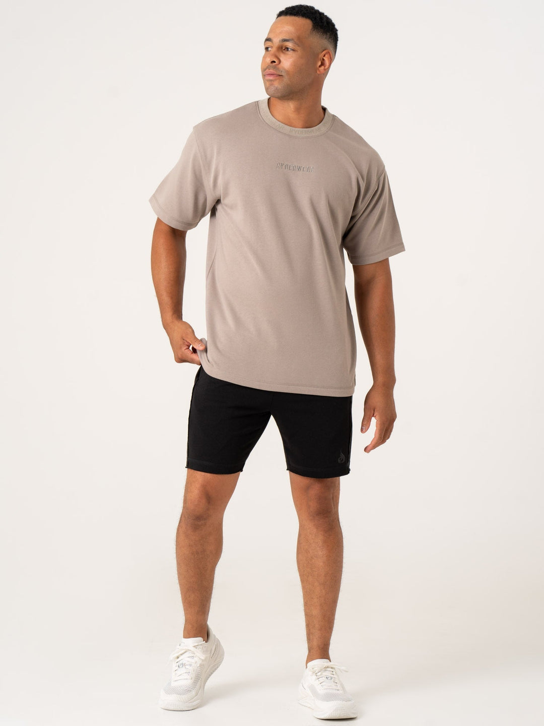 Pursuit Fleece T-Shirt - Taupe Clothing Ryderwear