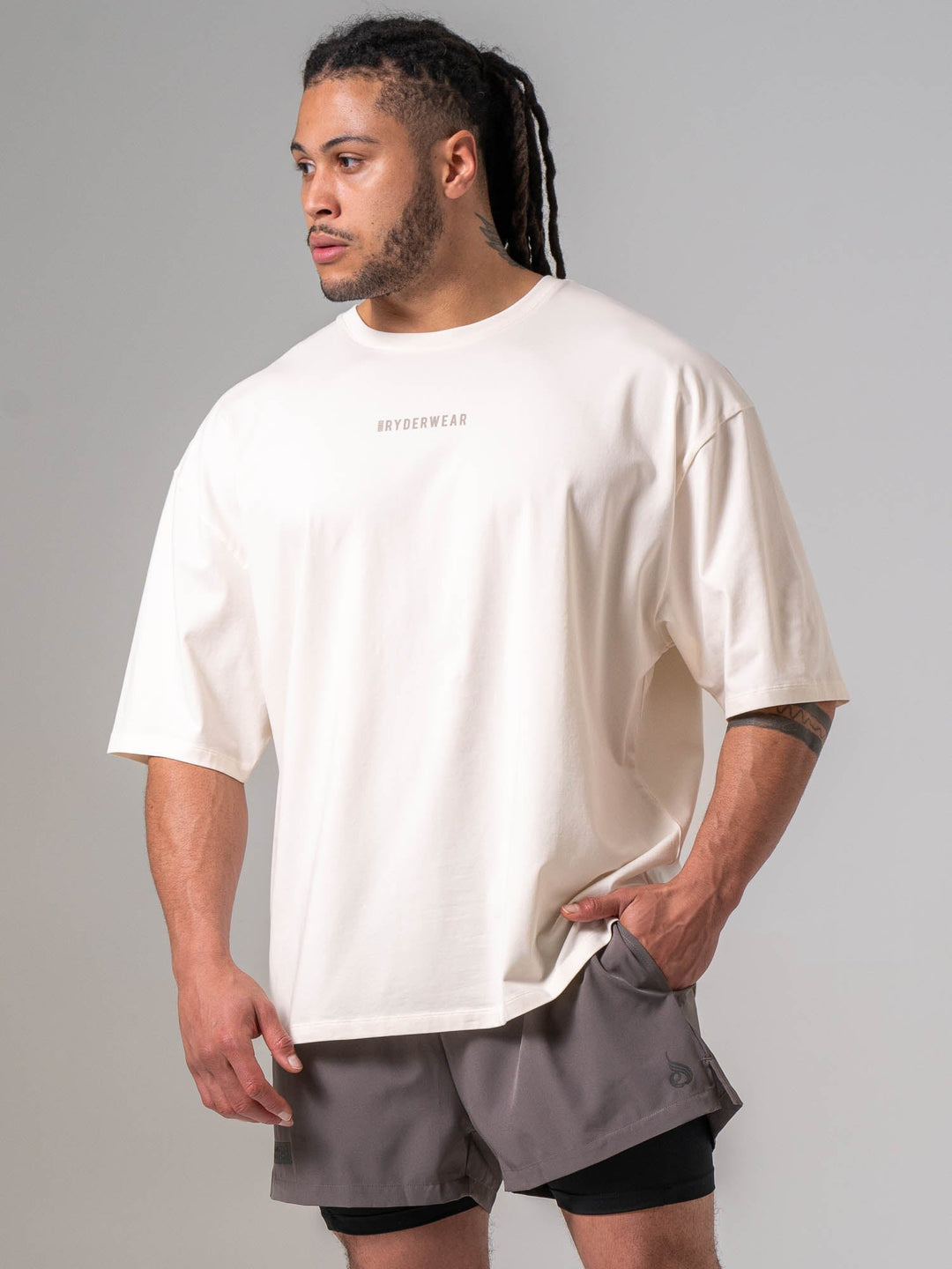 Pursuit Oversized T-shirt - Chalk Clothing Ryderwear 