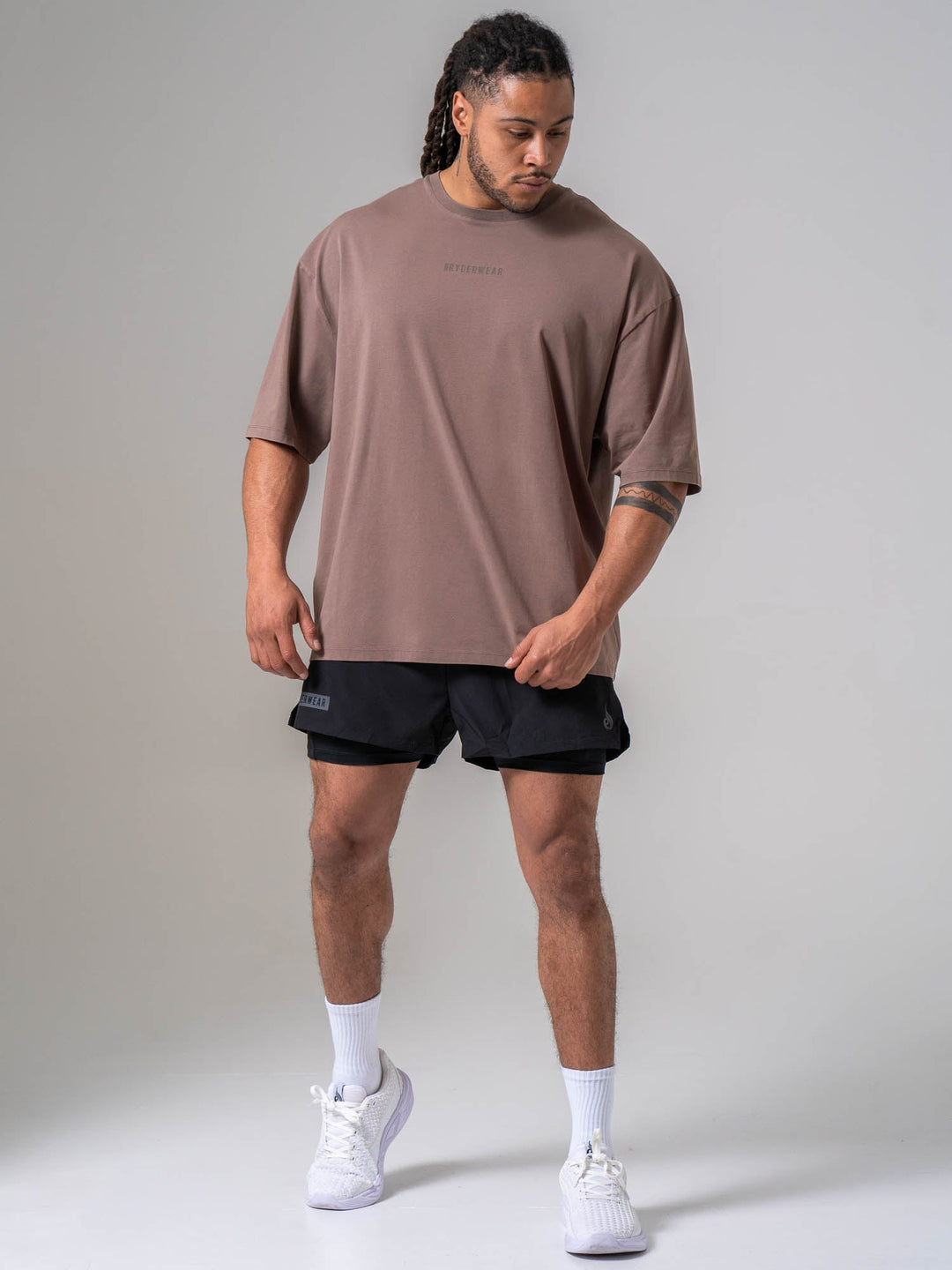 Pursuit Oversized T-shirt - Deep Taupe Clothing Ryderwear 
