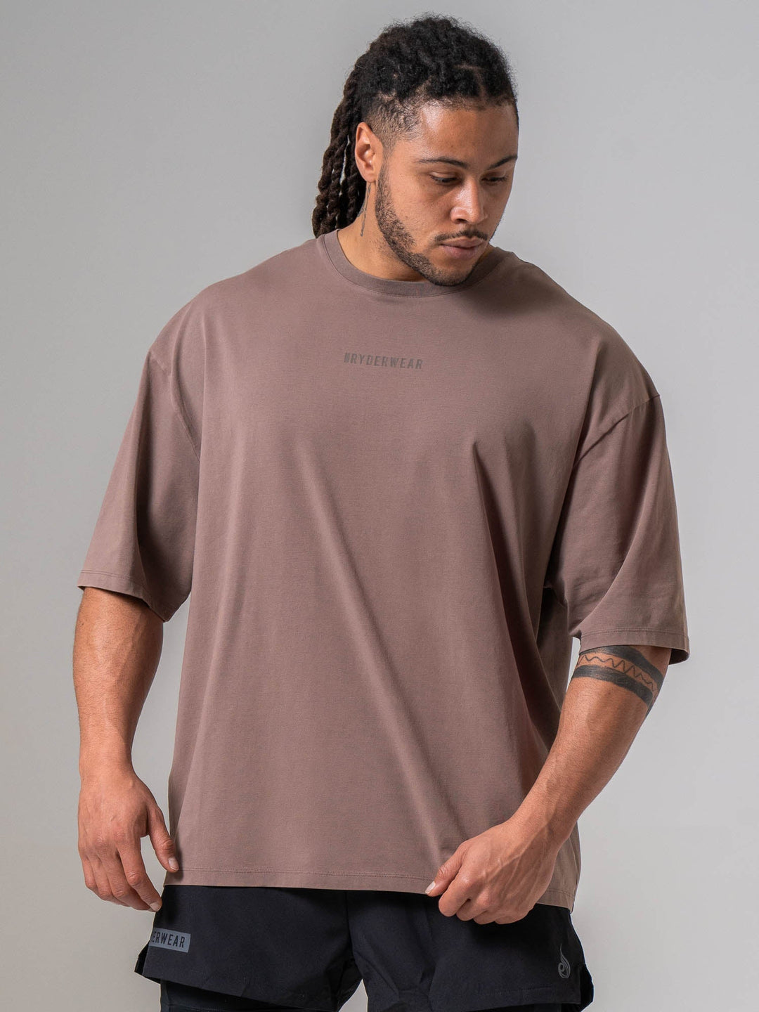 Pursuit Oversized T-shirt - Deep Taupe Clothing Ryderwear 