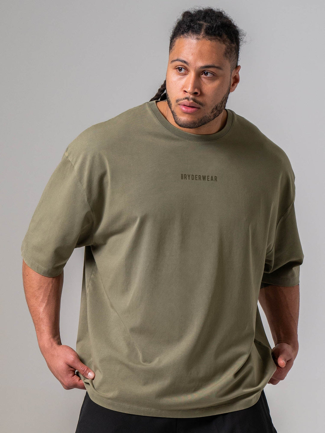 Pursuit Oversized T-shirt - Khaki Clothing Ryderwear 