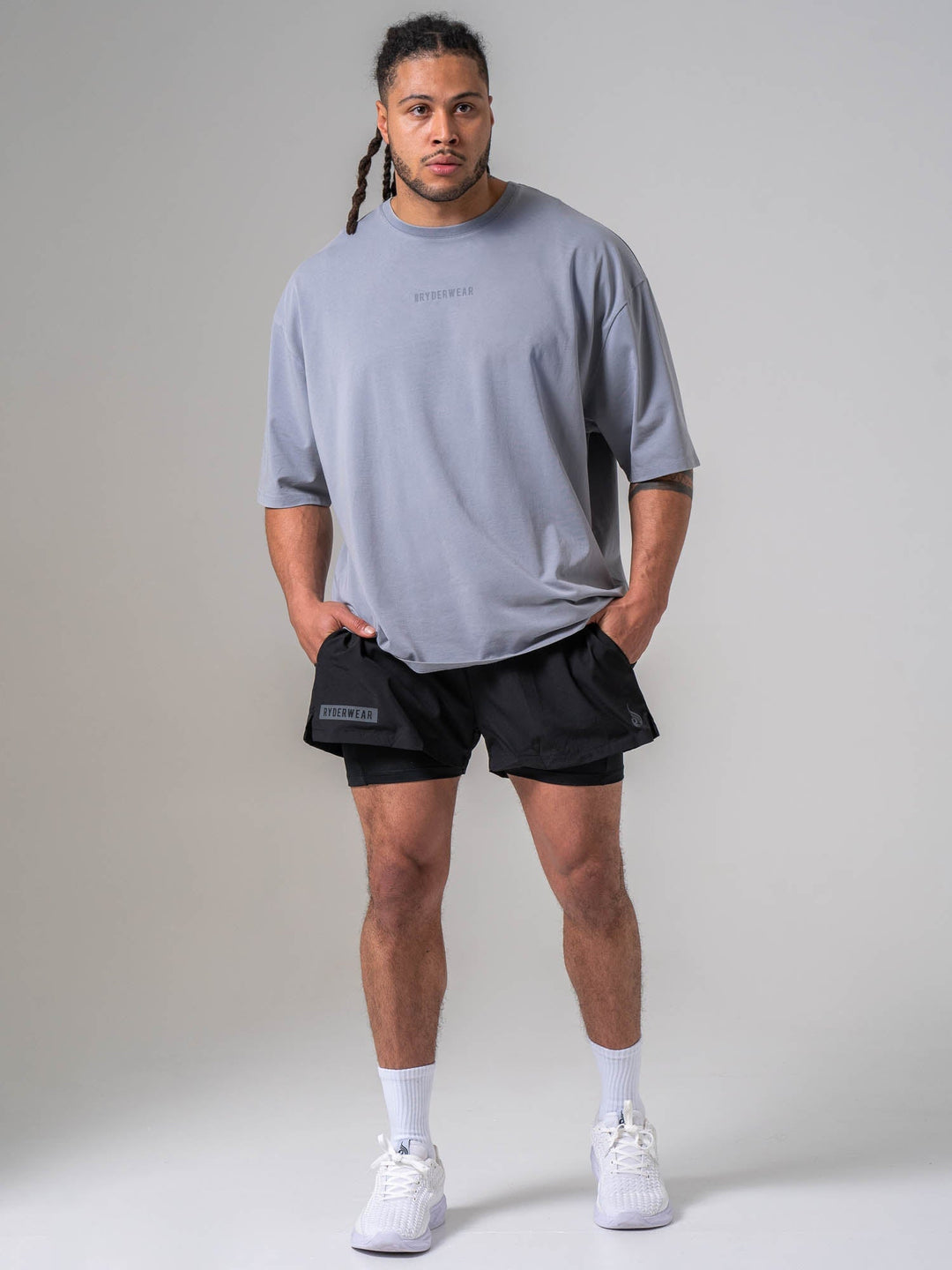 Pursuit Oversized T-shirt - Steel Blue Clothing Ryderwear 