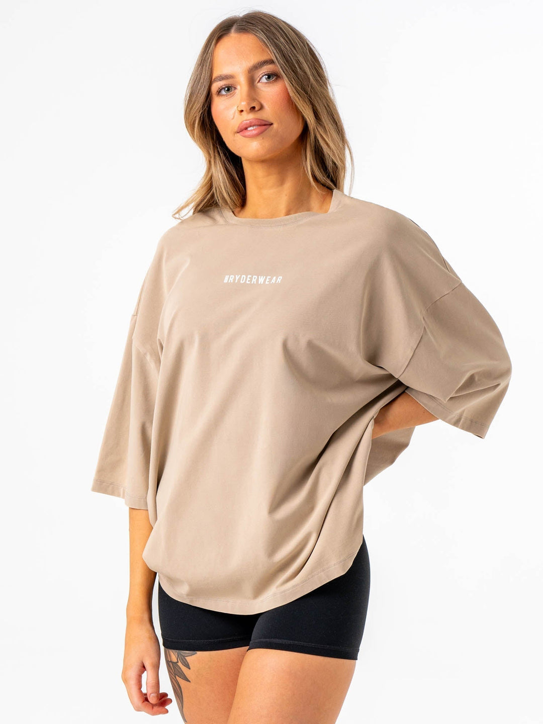 Pursuit Oversized T-Shirt - Taupe Stonewash Clothing Ryderwear 