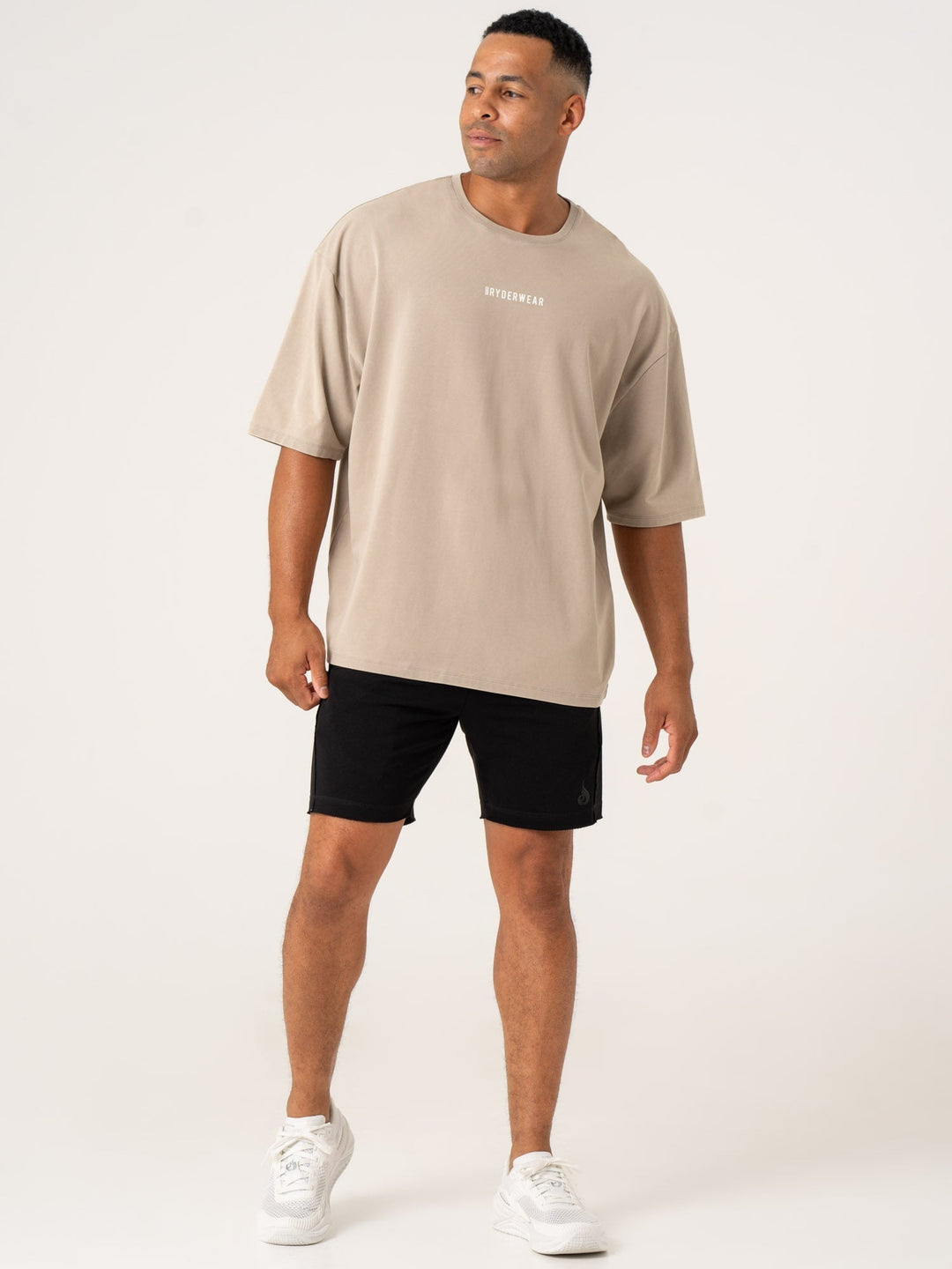 Pursuit Oversized T-Shirt - Taupe Stonewash Clothing Ryderwear