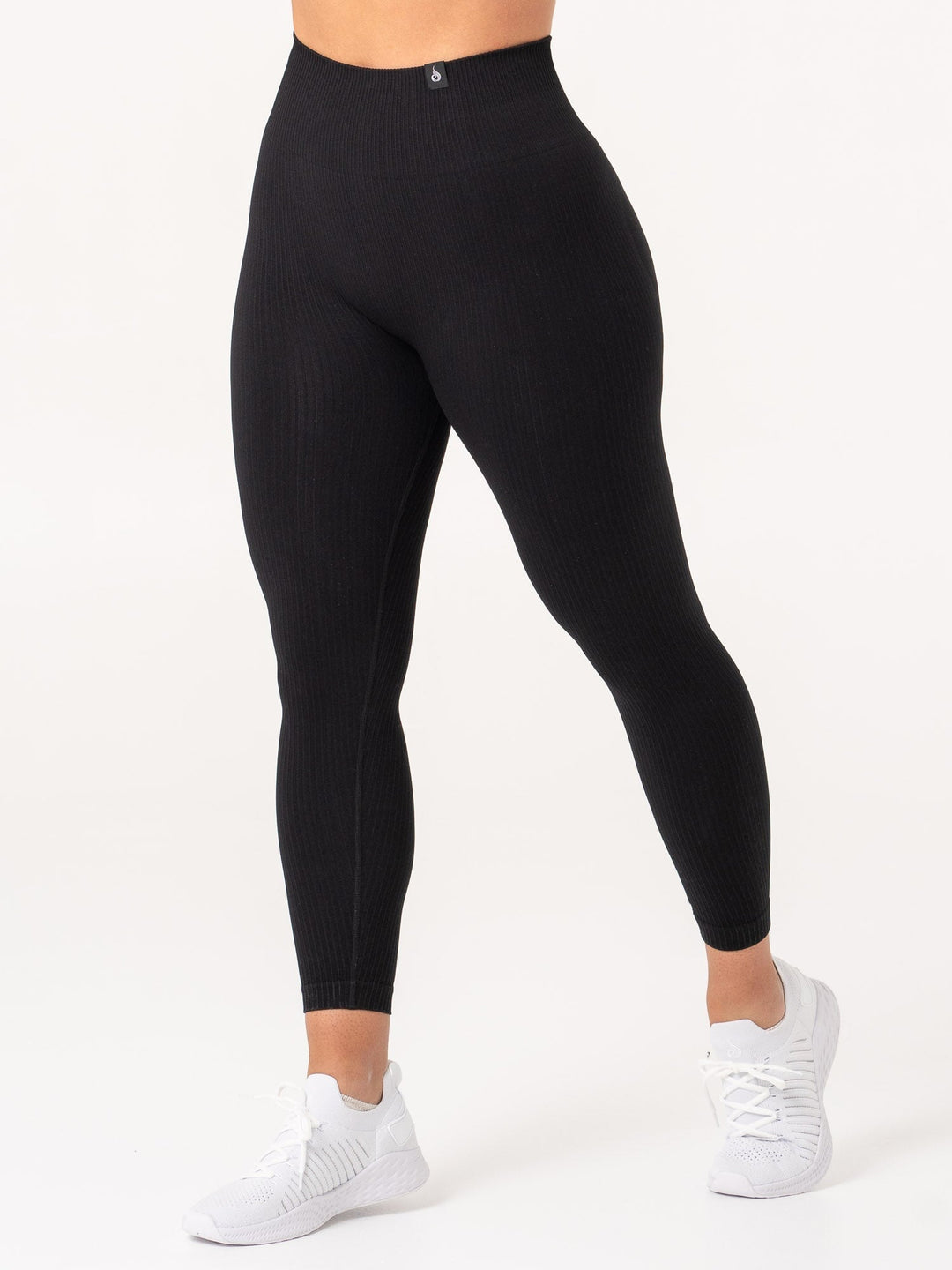 Rib Scrunch Seamless Leggings - Black Clothing Ryderwear 