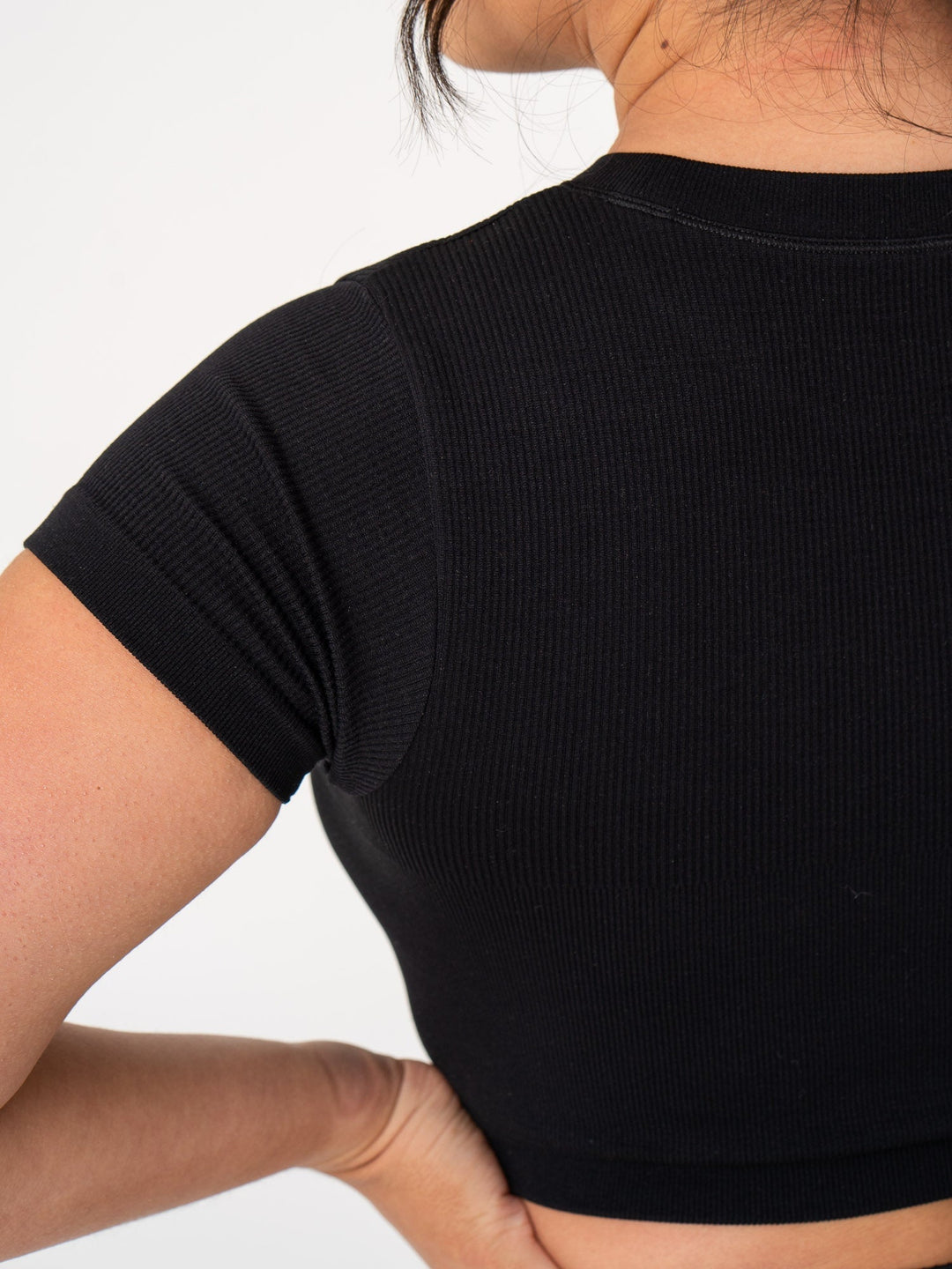 Rib Seamless T-Shirt - Black Clothing Ryderwear 