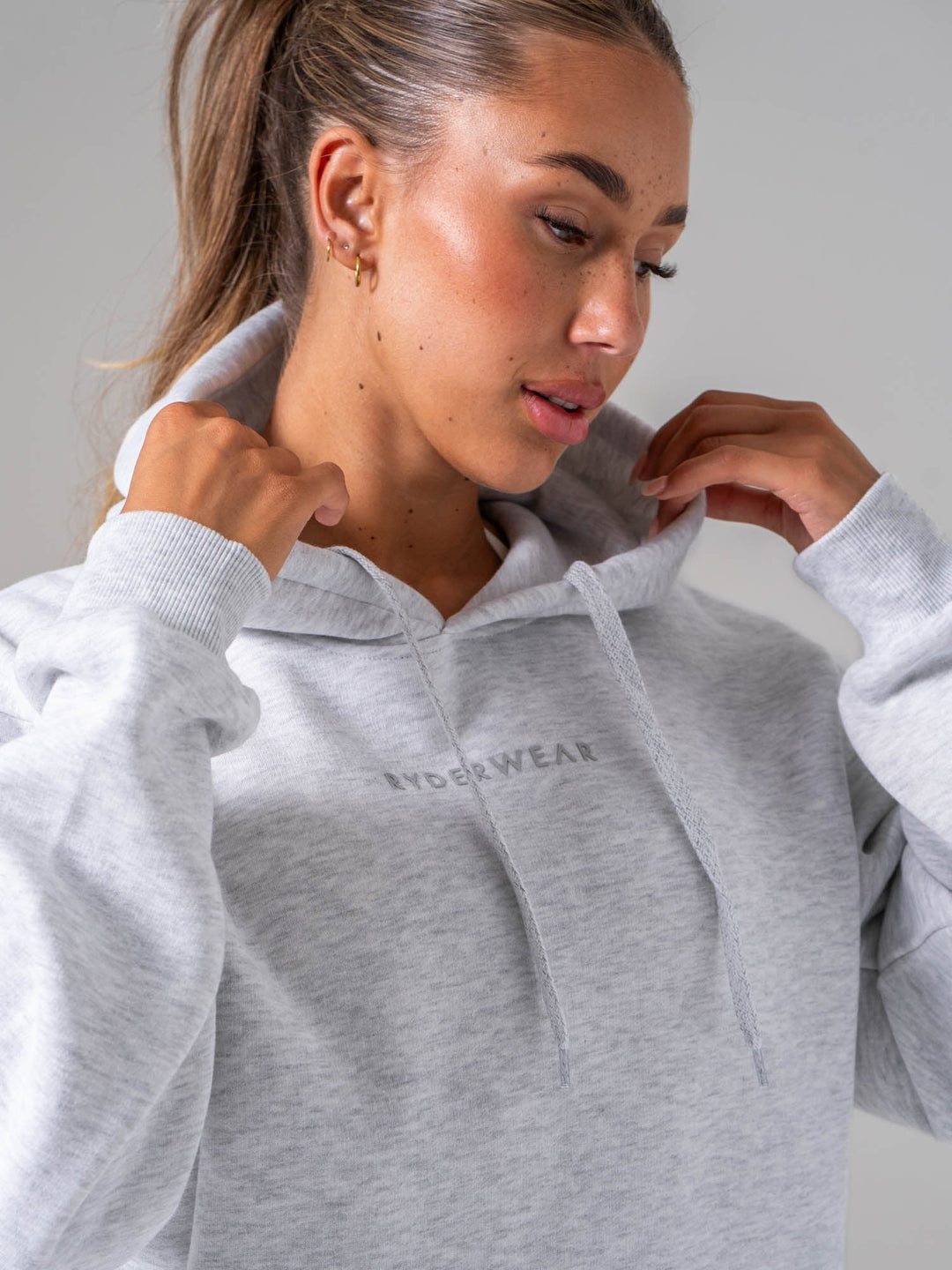 Ryderwear Essential Hoodie - Snow Marl Clothing Ryderwear 